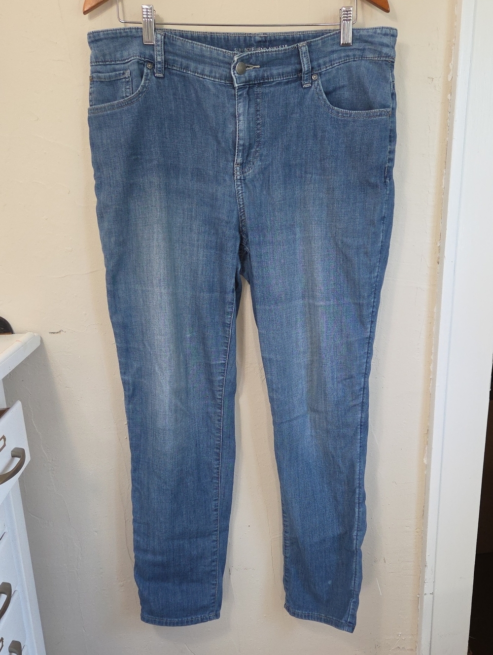 Chico's Slim Boyfriend Ankle Women's Medium Wash Skinny Jeans Size 1.5